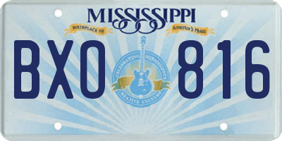 MS license plate BXO816