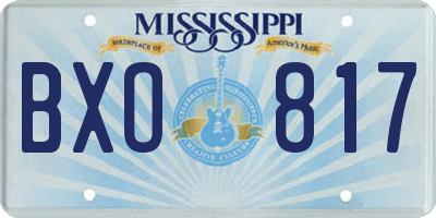 MS license plate BXO817