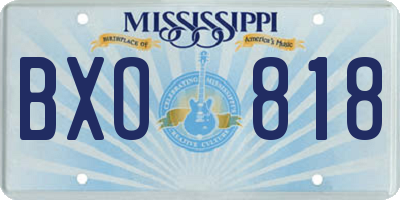 MS license plate BXO818