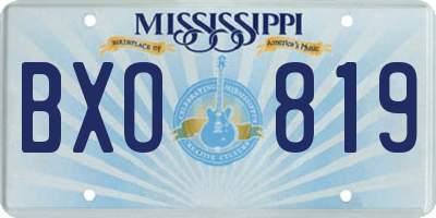 MS license plate BXO819