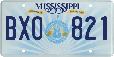 MS license plate BXO821