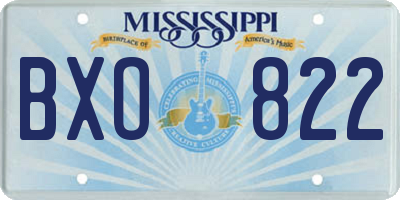 MS license plate BXO822