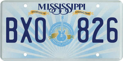 MS license plate BXO826