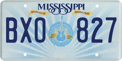 MS license plate BXO827