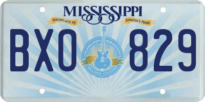 MS license plate BXO829