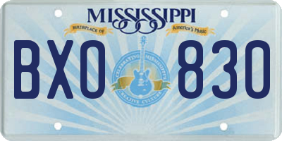 MS license plate BXO830