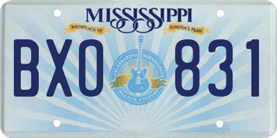 MS license plate BXO831