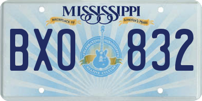 MS license plate BXO832