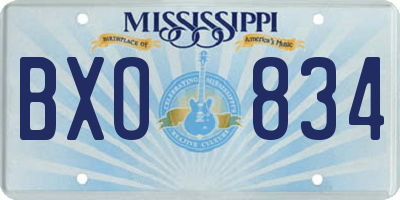 MS license plate BXO834