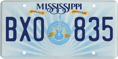 MS license plate BXO835