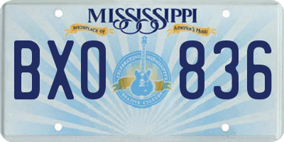 MS license plate BXO836