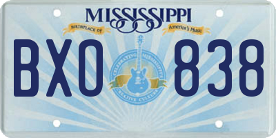MS license plate BXO838