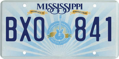 MS license plate BXO841
