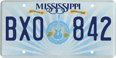 MS license plate BXO842
