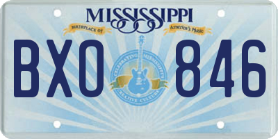 MS license plate BXO846