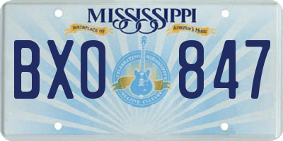 MS license plate BXO847