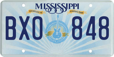 MS license plate BXO848
