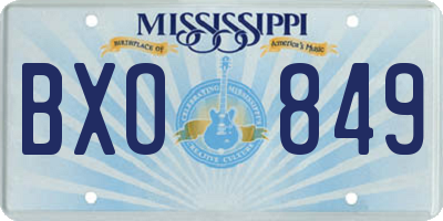 MS license plate BXO849