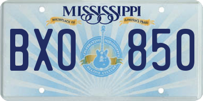 MS license plate BXO850