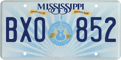MS license plate BXO852