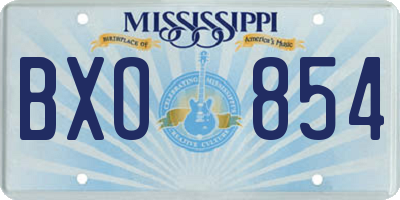 MS license plate BXO854