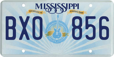 MS license plate BXO856
