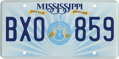 MS license plate BXO859