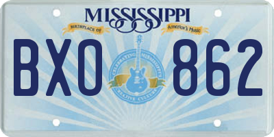MS license plate BXO862