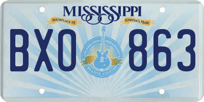 MS license plate BXO863