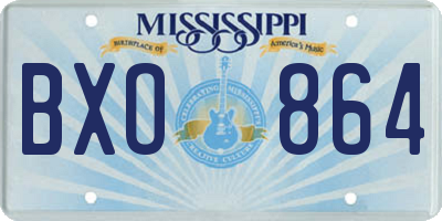 MS license plate BXO864