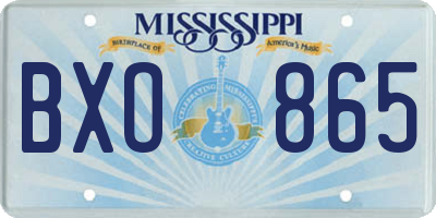 MS license plate BXO865