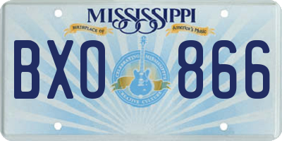 MS license plate BXO866