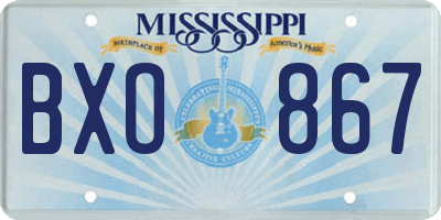 MS license plate BXO867