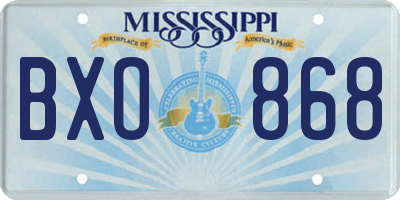 MS license plate BXO868