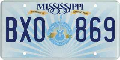 MS license plate BXO869
