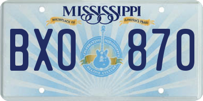 MS license plate BXO870