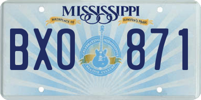 MS license plate BXO871
