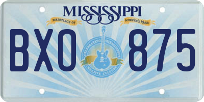 MS license plate BXO875