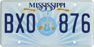 MS license plate BXO876