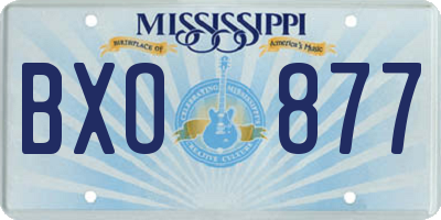 MS license plate BXO877