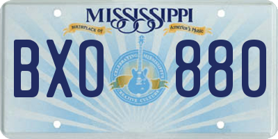 MS license plate BXO880