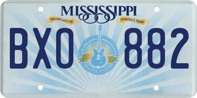 MS license plate BXO882