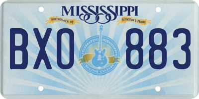 MS license plate BXO883