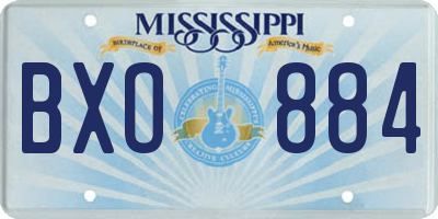 MS license plate BXO884