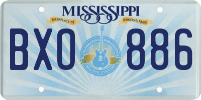 MS license plate BXO886