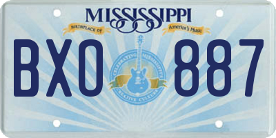 MS license plate BXO887