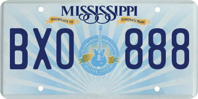 MS license plate BXO888