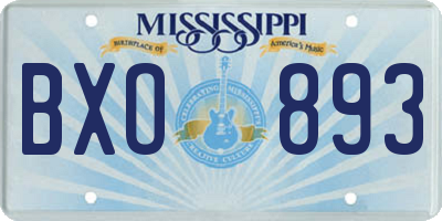 MS license plate BXO893