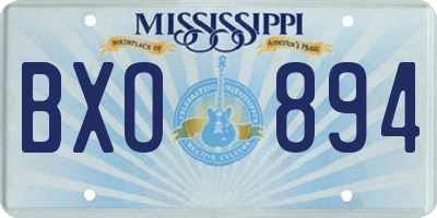 MS license plate BXO894
