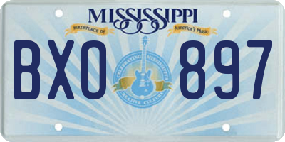 MS license plate BXO897